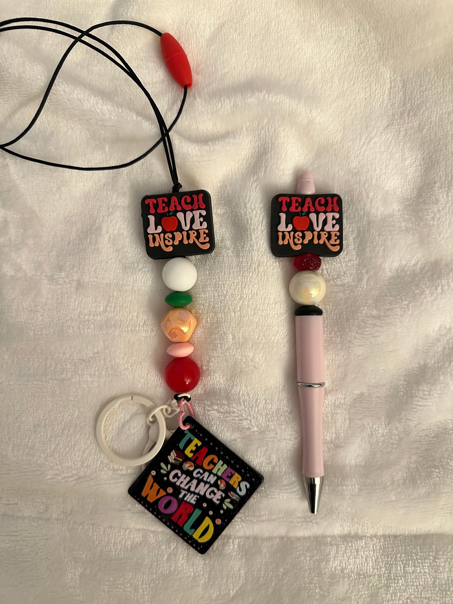 Teach,love,inspire lanyard & pen set
