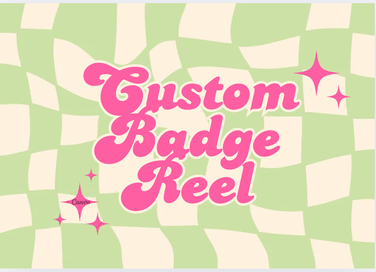 Custom Badge reel listing
