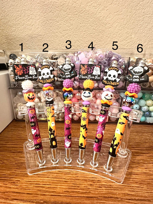Halloween printed beaded focal pens