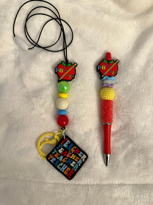 Apple lanyard and pen set
