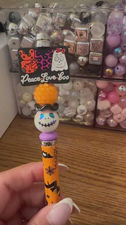 Halloween printed beaded focal pens
