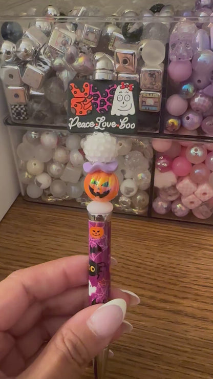 Halloween printed beaded focal pens