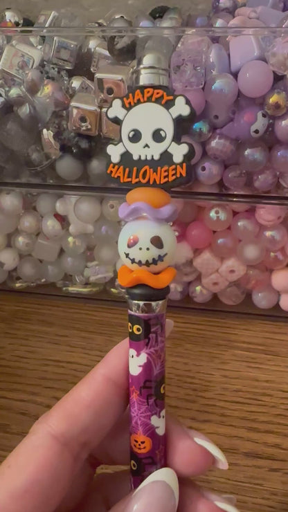 Halloween printed beaded focal pens