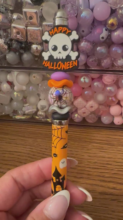 Halloween printed beaded focal pens
